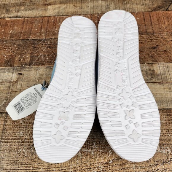 Hey Dude Wally Washed Canvas Women's Sz 9 Blue Slip On Comfort Casual Flat Shoes - Picture 8 of 10